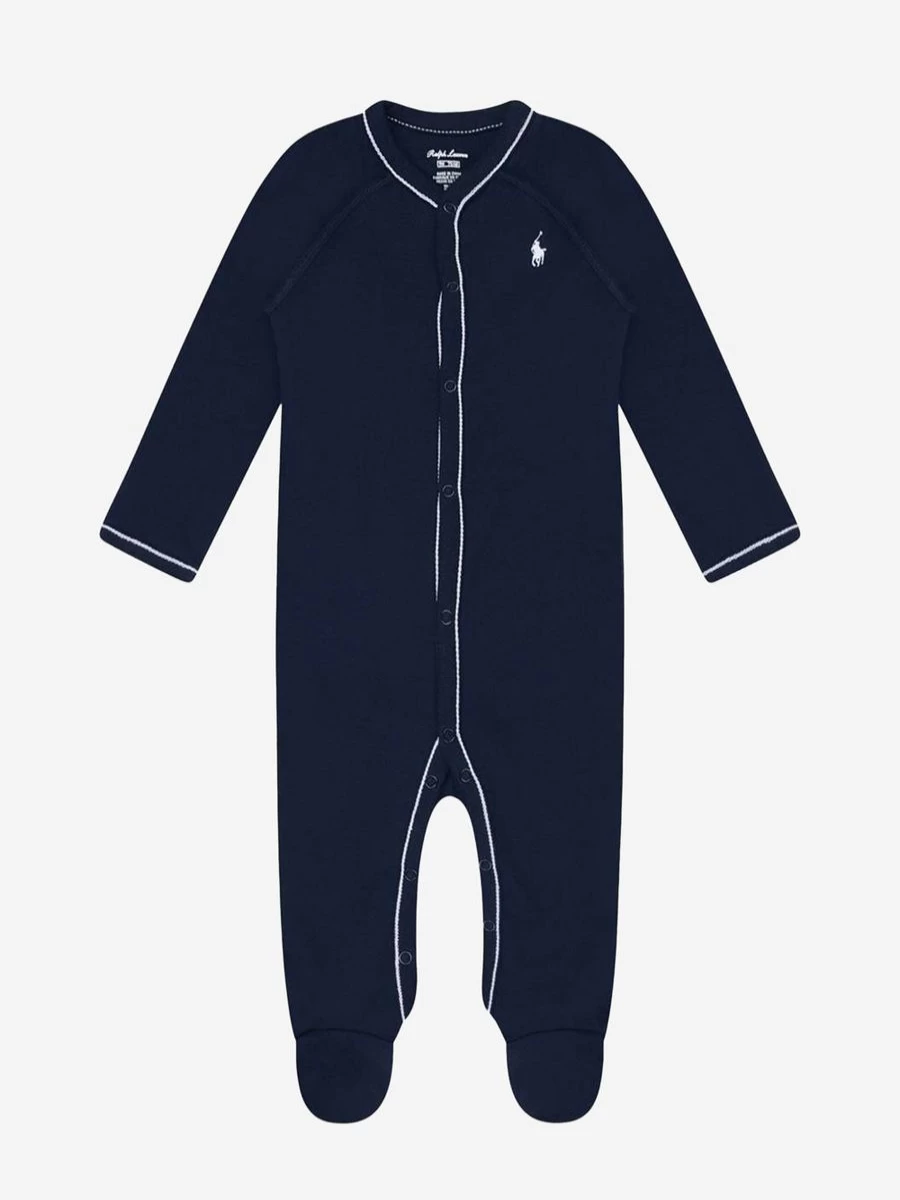 Ralph Lauren Baby Boys Logo Printed Babygrow - Soft Cotton Bodysuit for Infants