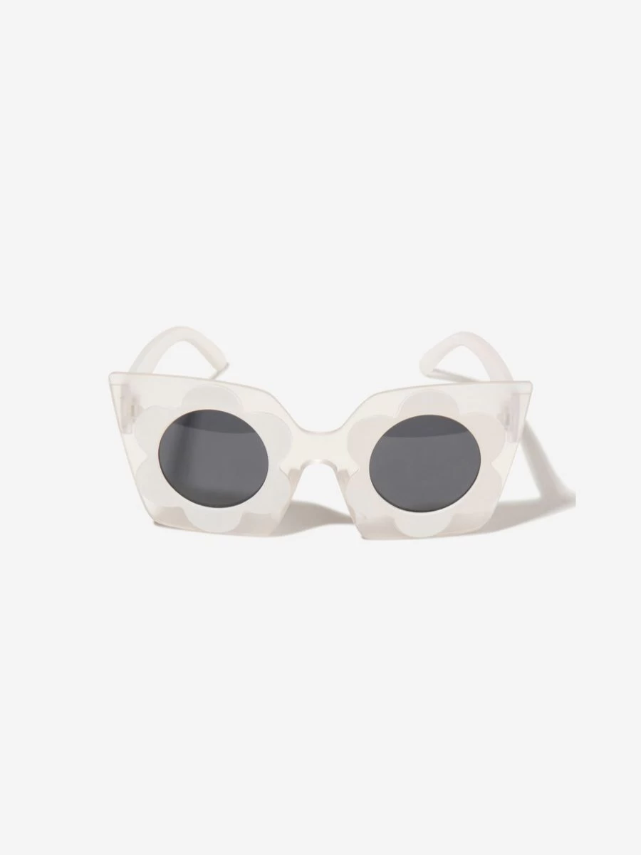 Monnalisa Girls White Monogram Sunglasses with Protective Case