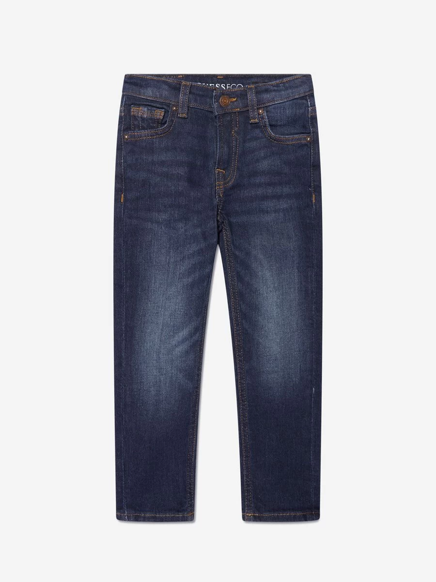 Guess Boys Blue Skinny Fit Jeans - Slim Denim Pants for Kids