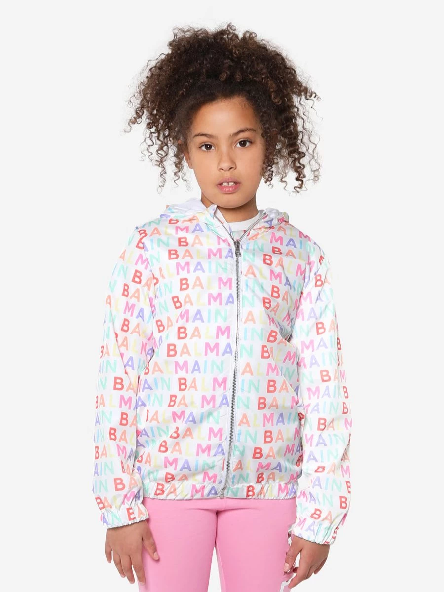 Balmain Boys' Multicolored Logo Print Jacket for Kids