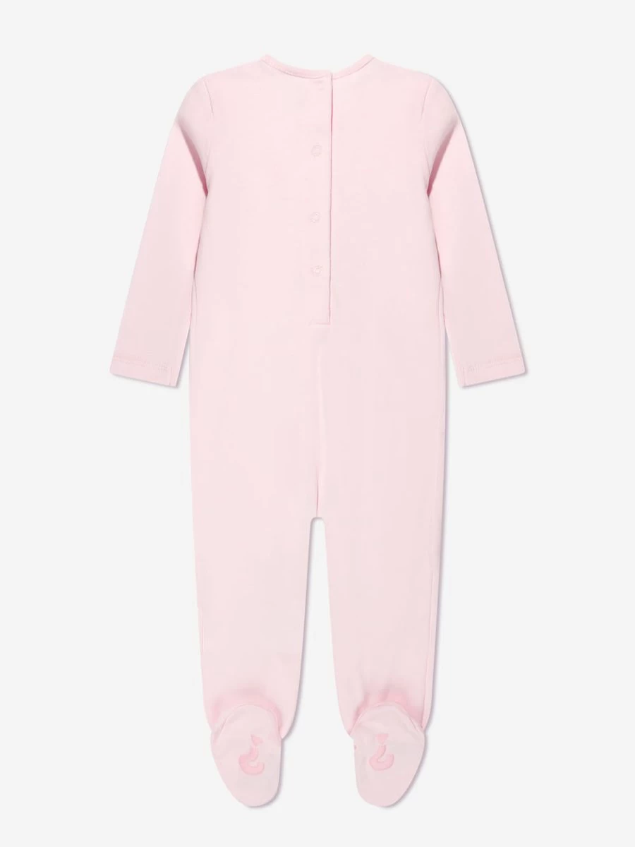Guess Baby Girls Pink Logo Babygrow - Soft Cotton Infant Bodysuit