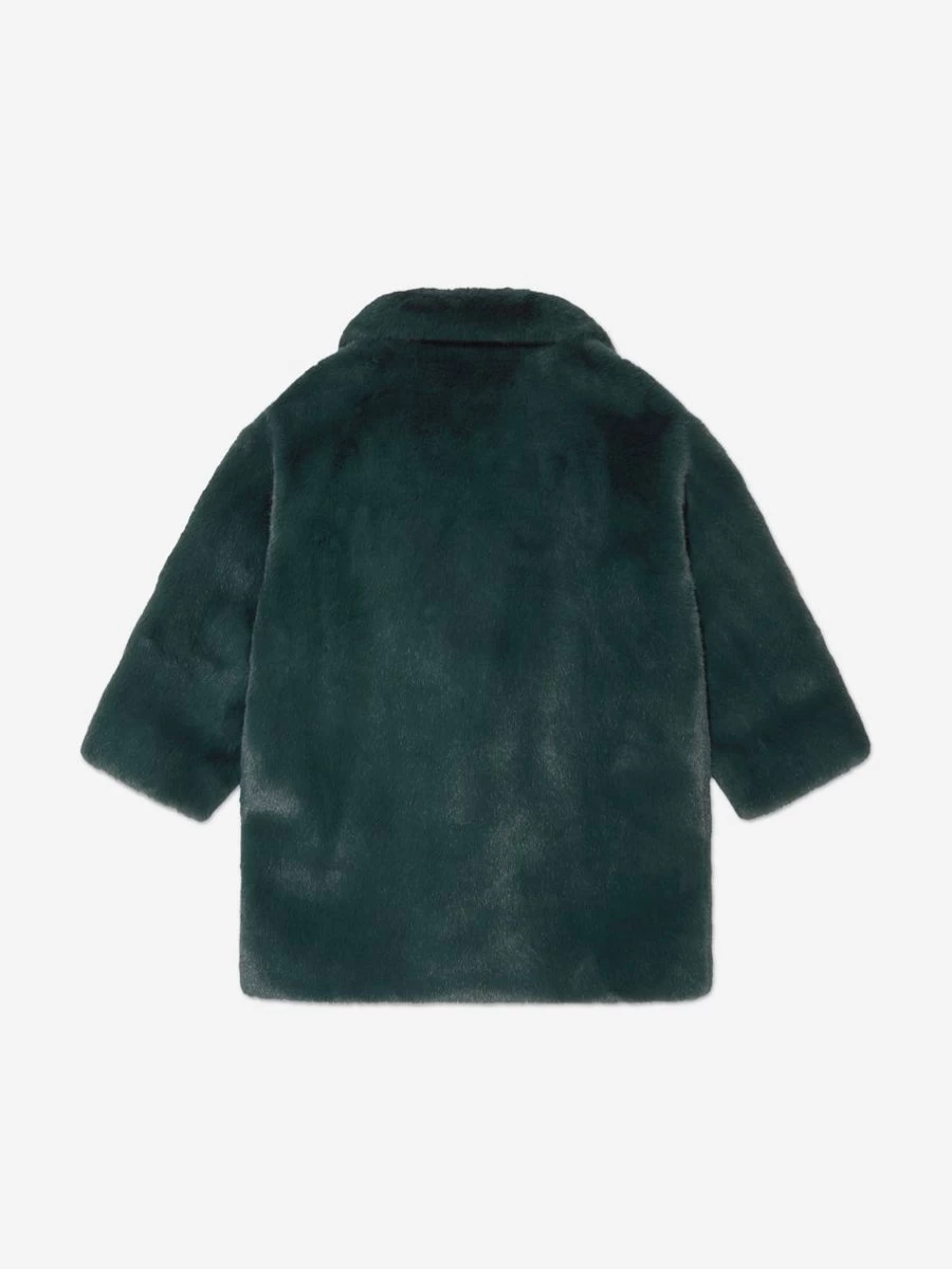 Stand Studio Girls' Faux Fur Camille Cocoon Mini Coat - Warm Winter Jacket for Kids