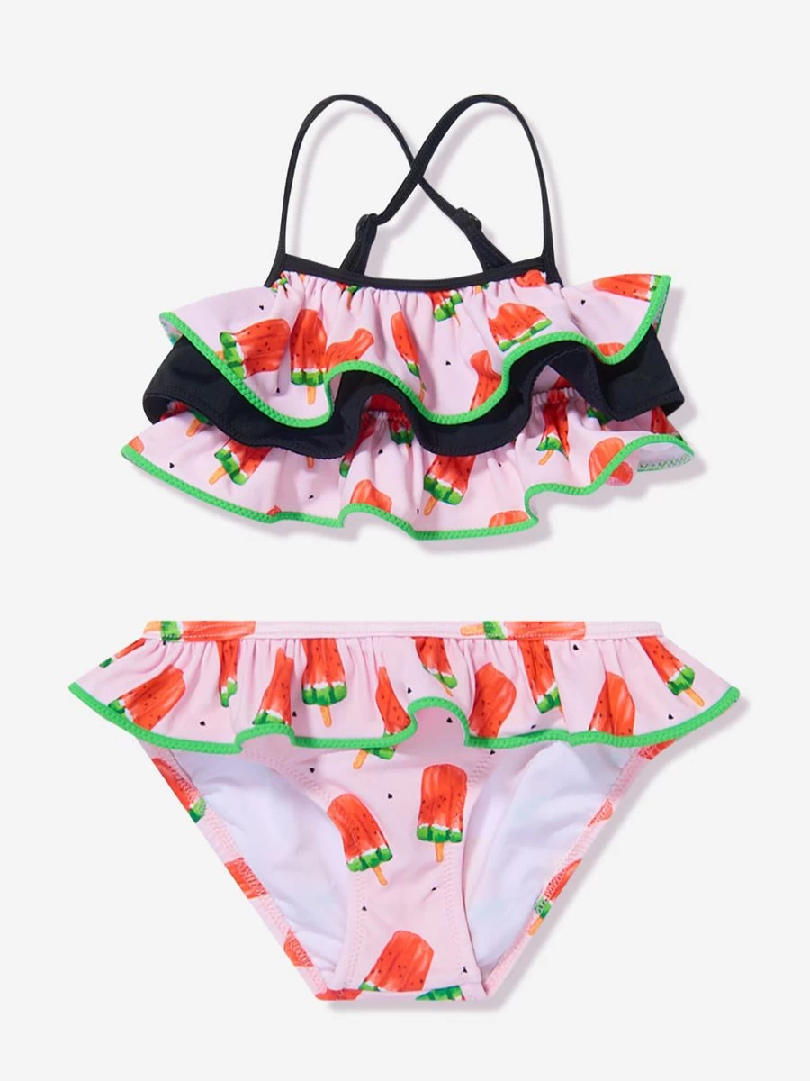 "Nessi Byrd Girls Frilly Multicolored Tedi Bikini for Kids"
