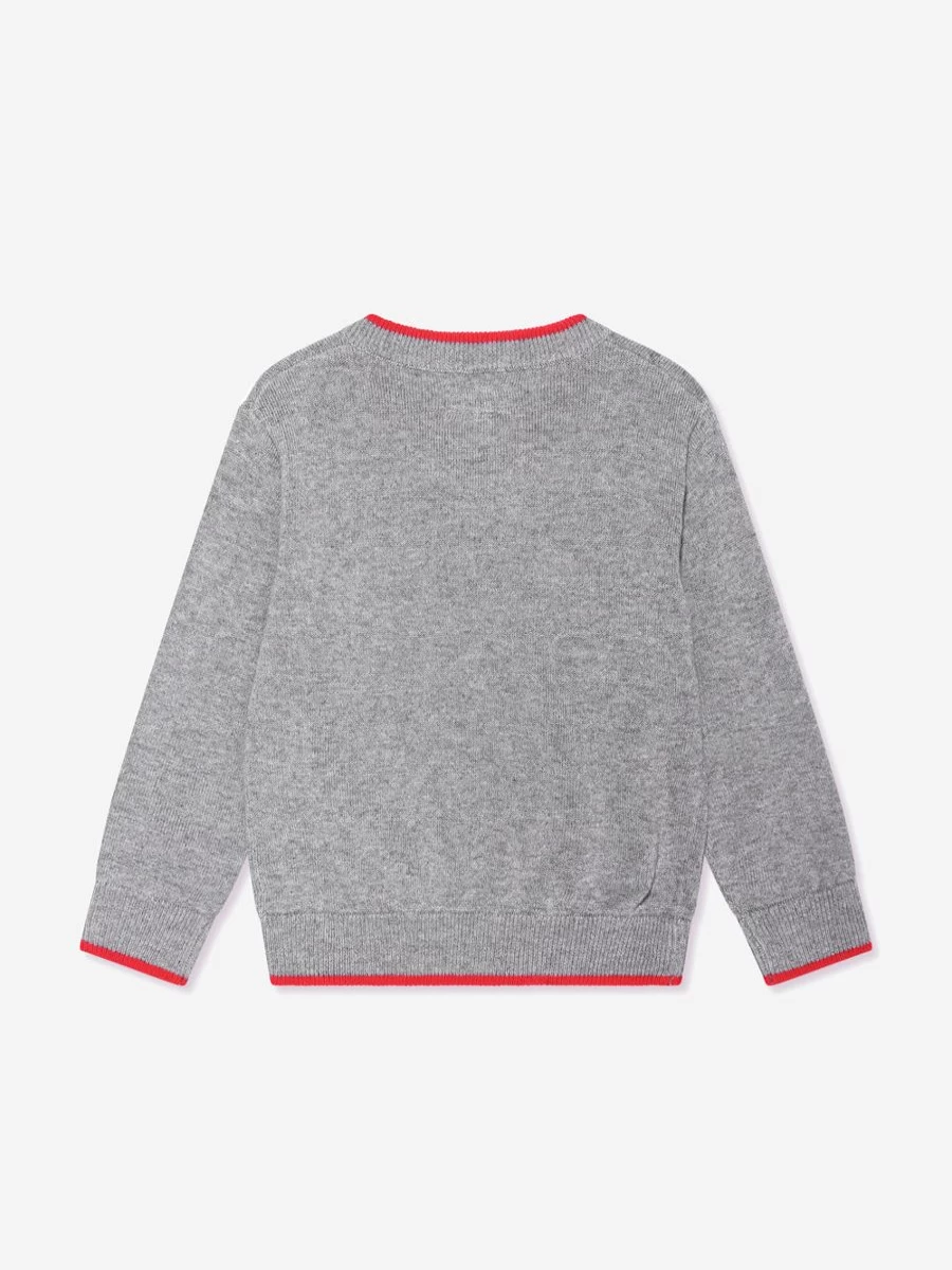 Rachel Riley Boys Grey Soldier V-Neck Sweater - Classic Knitwear for Kids