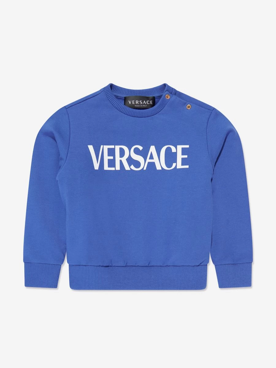 Versace Baby Boys Blue Logo Sweatshirt | Official Brand Collection