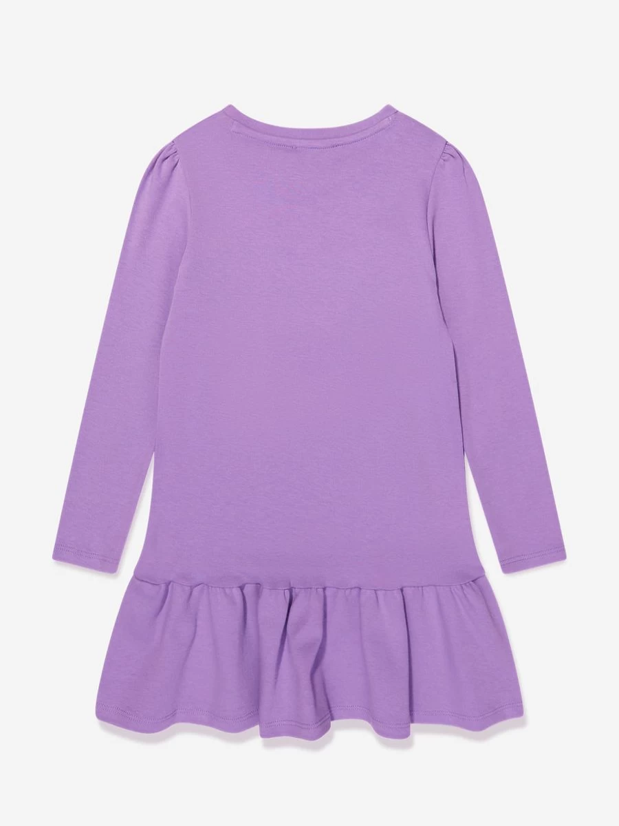 MARC JACOBS Girls Purple Print Dress with Bag - Floral Summer Kids Outfit