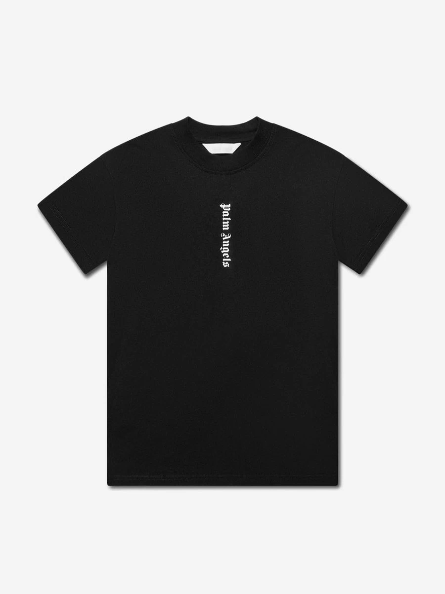 Palm Angels Girls Black Classic Overlogo T-Shirt Dress