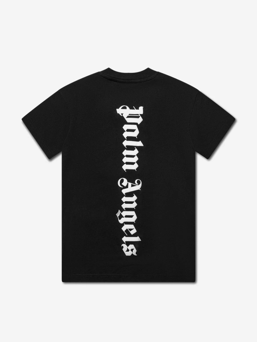 Palm Angels Girls Black Classic Overlogo T-Shirt Dress