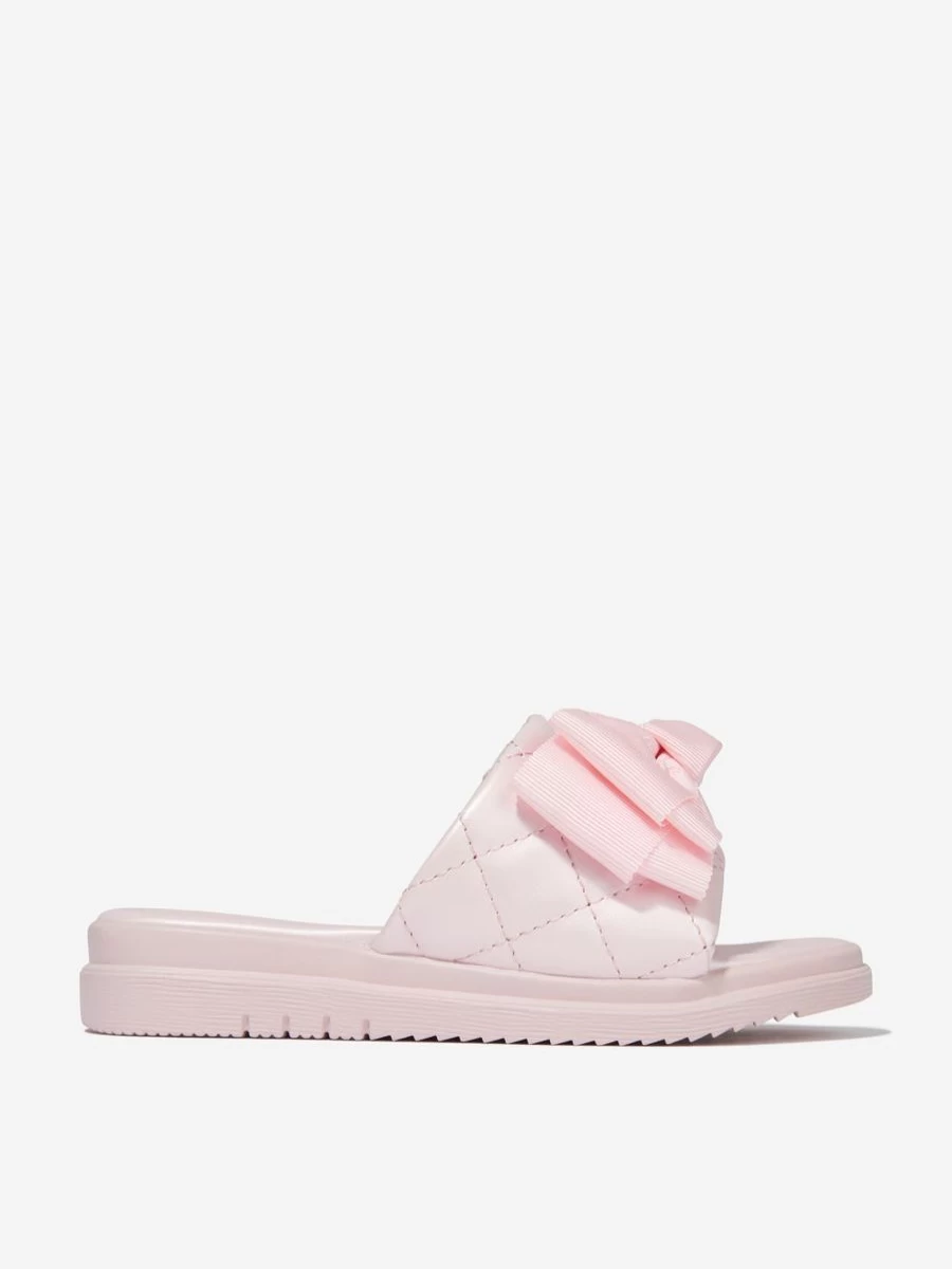 "Angels Face Teen Girls Lisbeth Quilted Pink Sliders – Comfortable & Stylish"