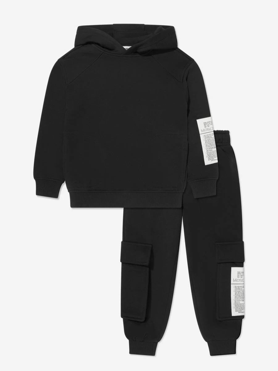 Moschino Kids Boys Black Logo Tracksuit - Stylish Athletic Outfit for Boys