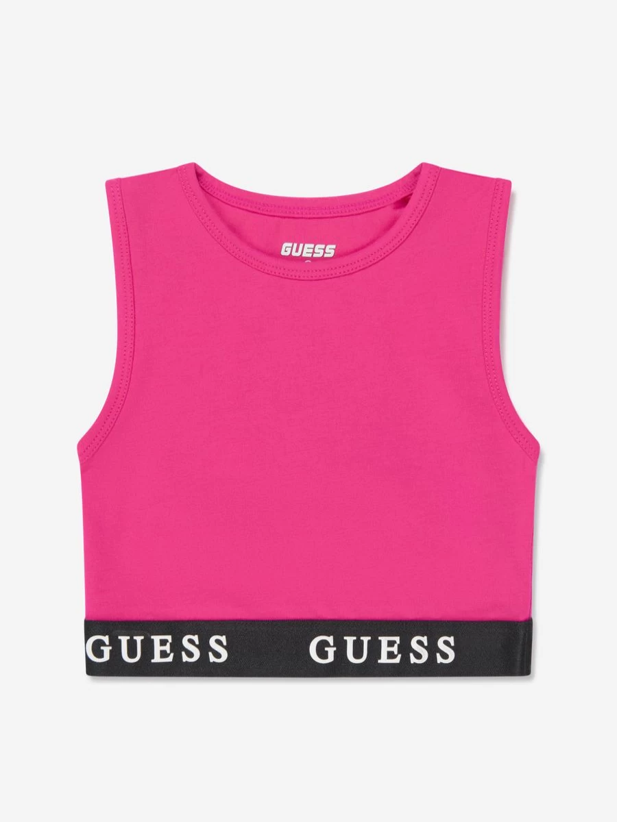 Guess Girls Pink Active Sports Bra - Comfortable Workout Top for Teens