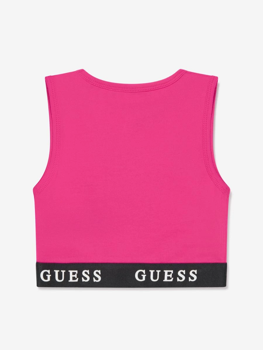 Guess Girls Pink Active Sports Bra - Comfortable Workout Top for Teens