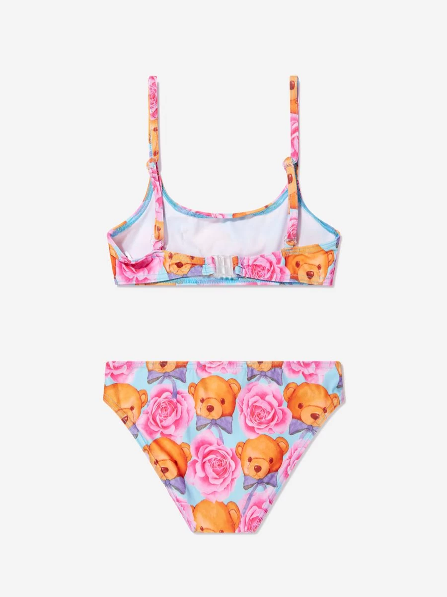 "Selini Action Girls Blue Teddy & Rose Bandeau Bikini Swimwear"