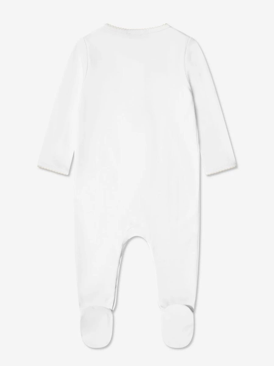 Magnolia Baby Vintage Duckies Embroidered White Babygrow for Newborns