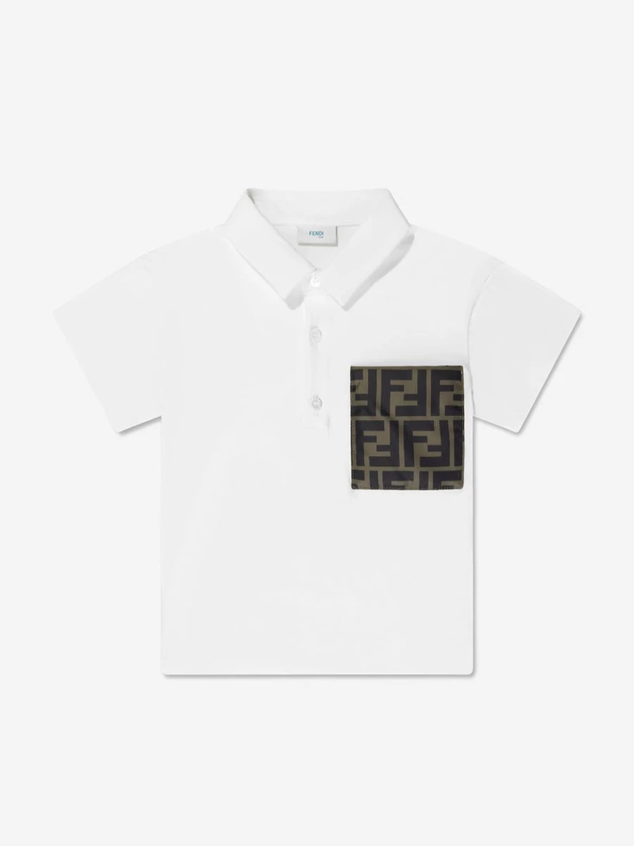 Fendi Kids Boys White Polo Shirt | Classic Cotton Top for Toddlers & Baby Boys