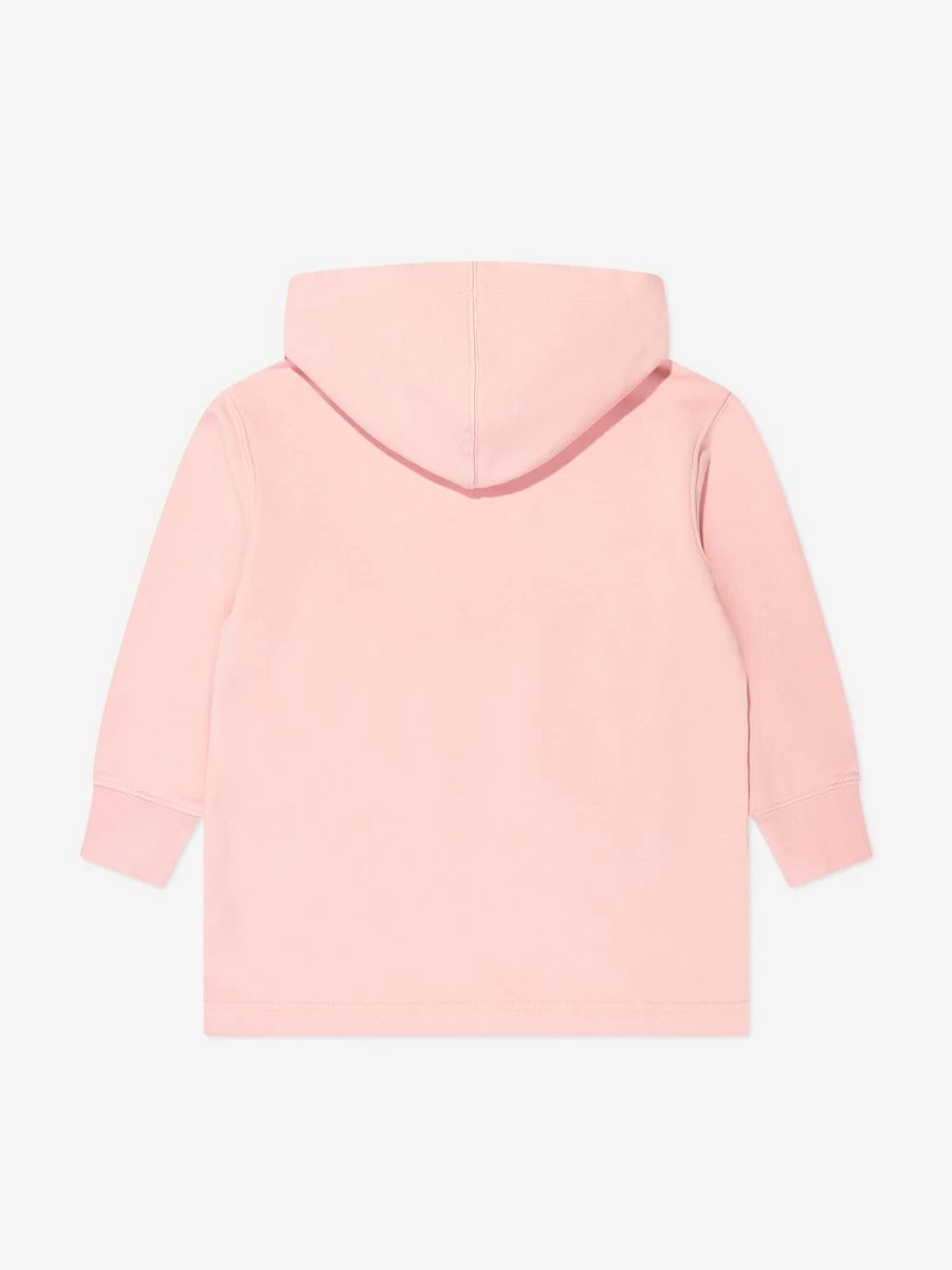 Palm Angels Teen Girls Pink Curved Logo Hooded Sweater Dress