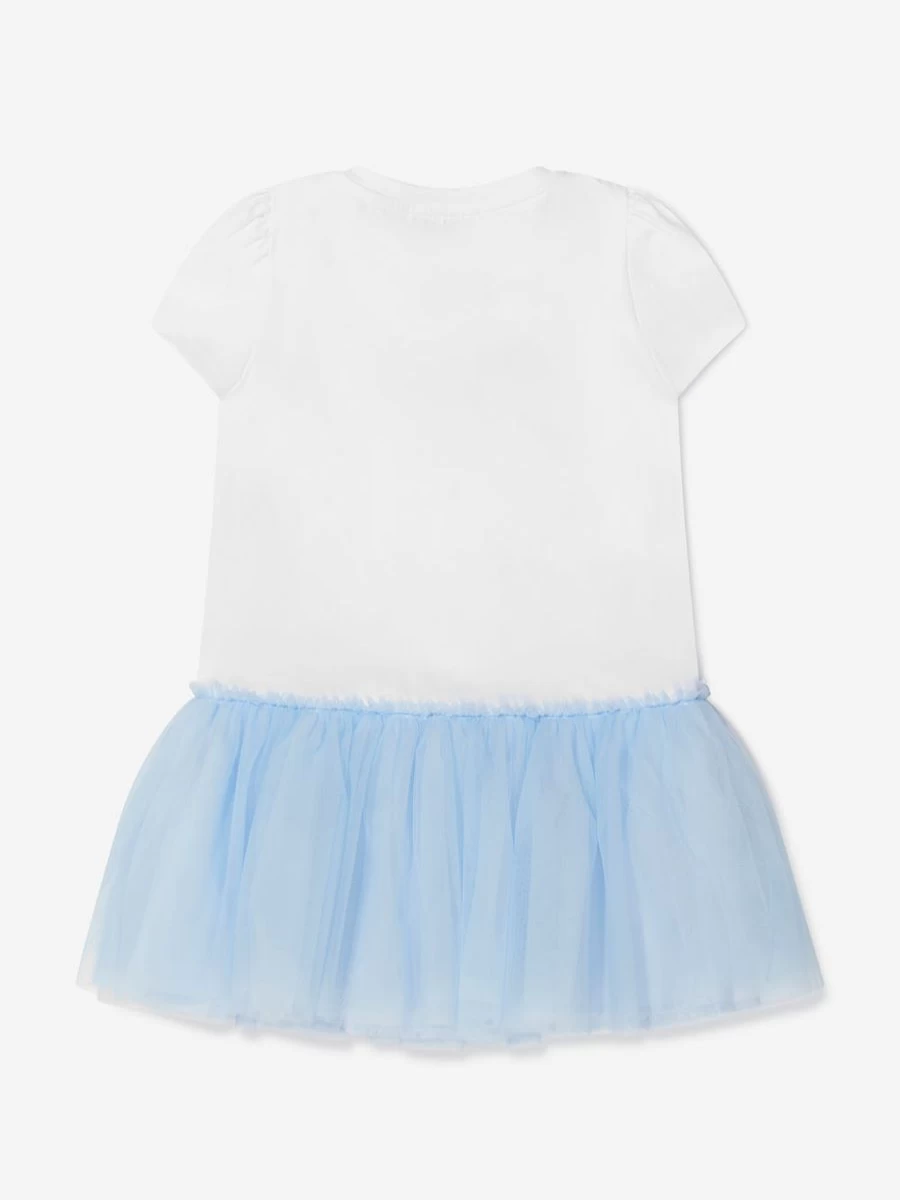 Monnalisa Girls White Cherry Print Jersey Dress