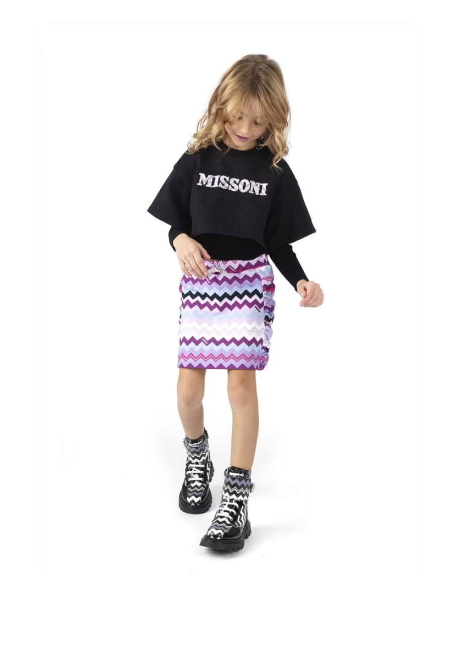 Missoni Teen Girls Pink Zigzag Pattern Skirt