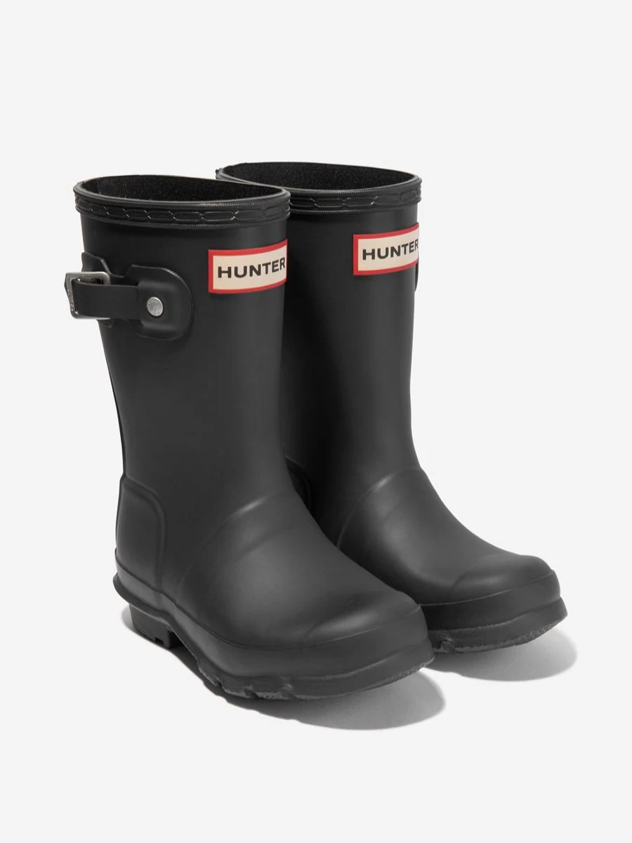 Hunter Original Kids Wellington Boots for Girls - Black Rain Boots for Children
