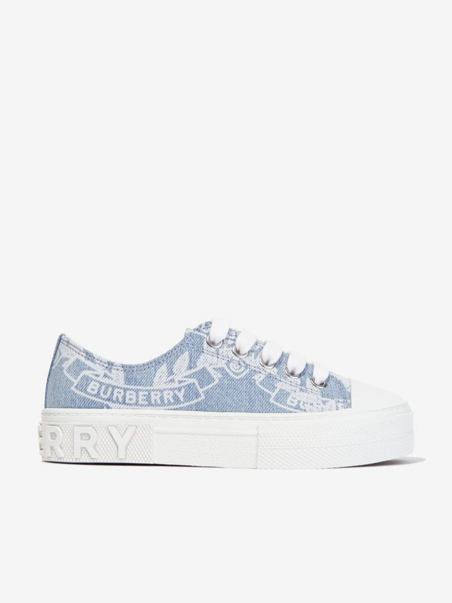 Burberry Kids Girls Blue Mini Jack Trainers - Lightweight Sneakers for Toddlers