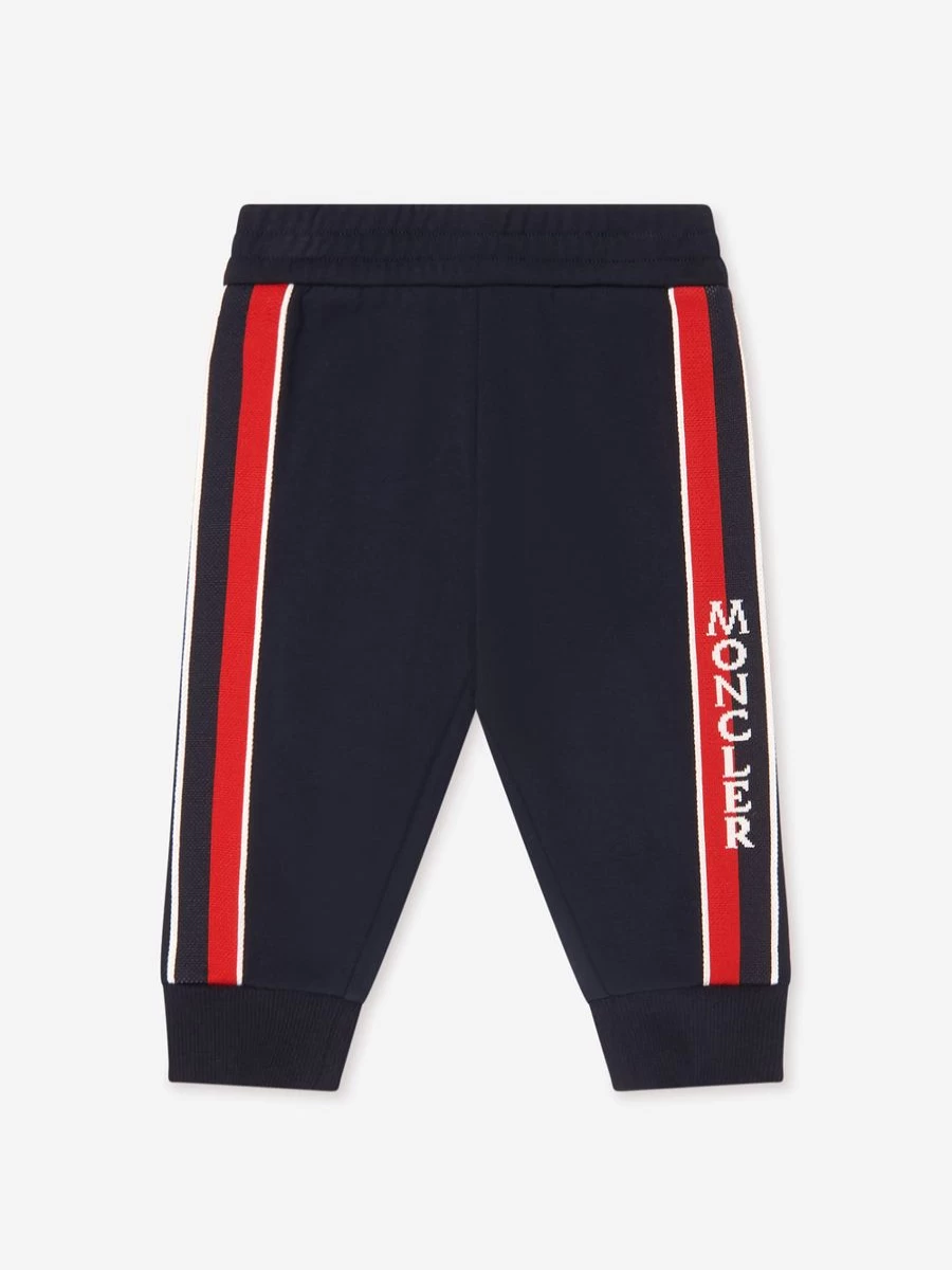 Moncler Enfant Baby Boys Navy Logo Joggers - Comfortable Cotton Pants for Toddlers