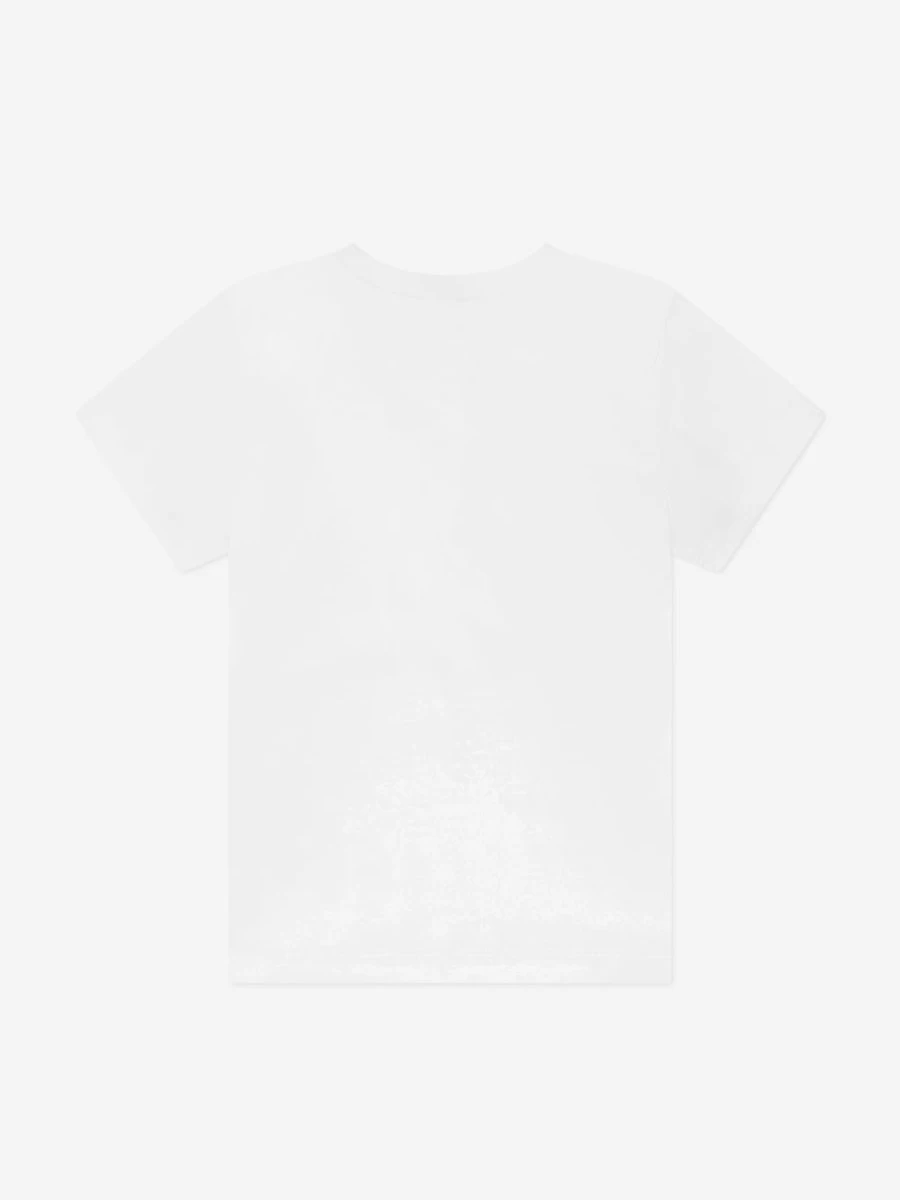 Moschino Kids Boys White Logo T-Shirt - Casual Cotton Tee with Brand Emblem