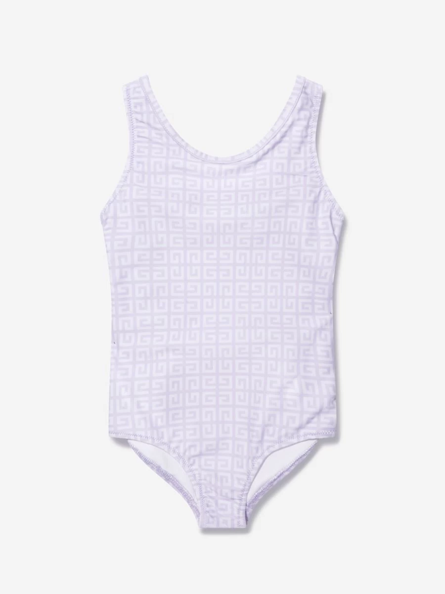 Givenchy Girls 4G Logo Lilac One-Piece Swimming Costume