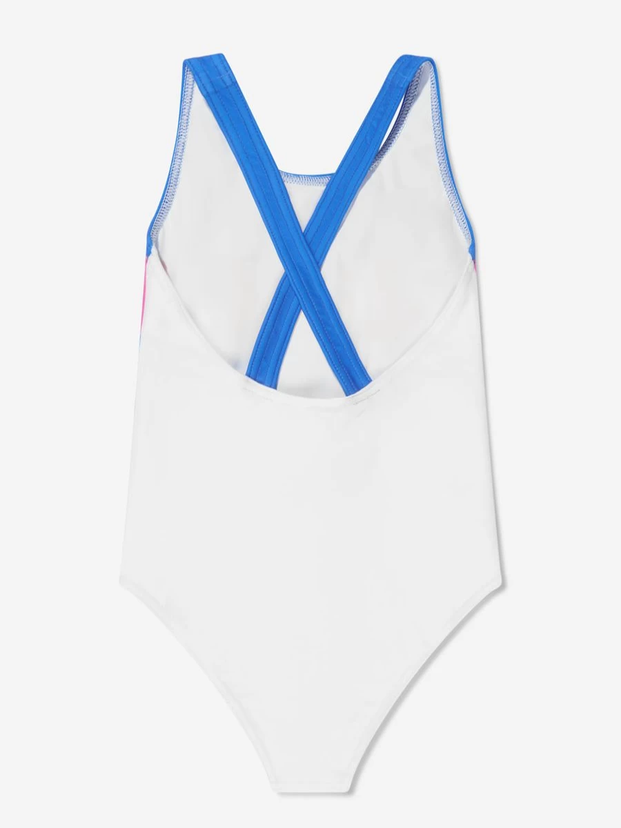Gucci Kids Girls Blue Logo One-Piece Swimming Costume
