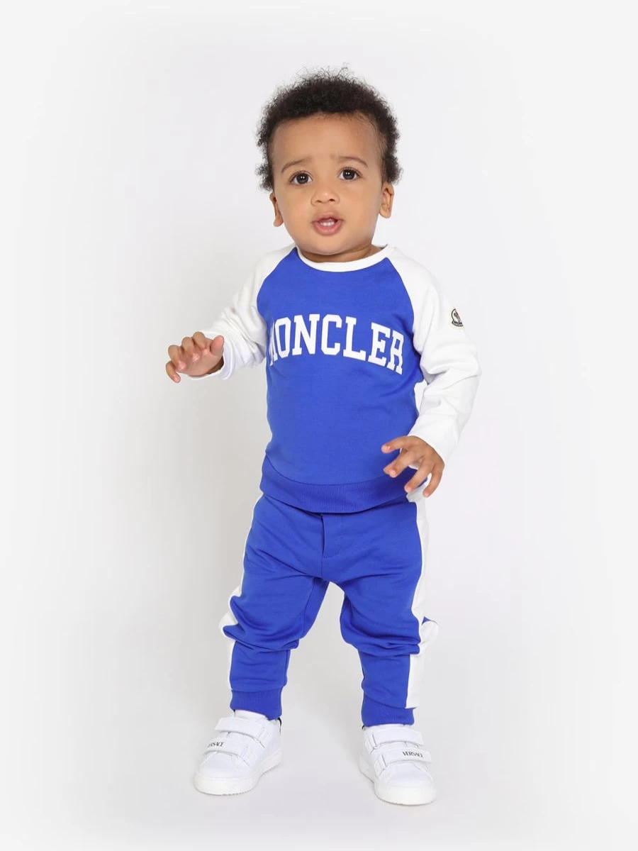 Moncler Enfant Boys Blue Logo Tracksuit - Stylish Kids Sportswear Outfit