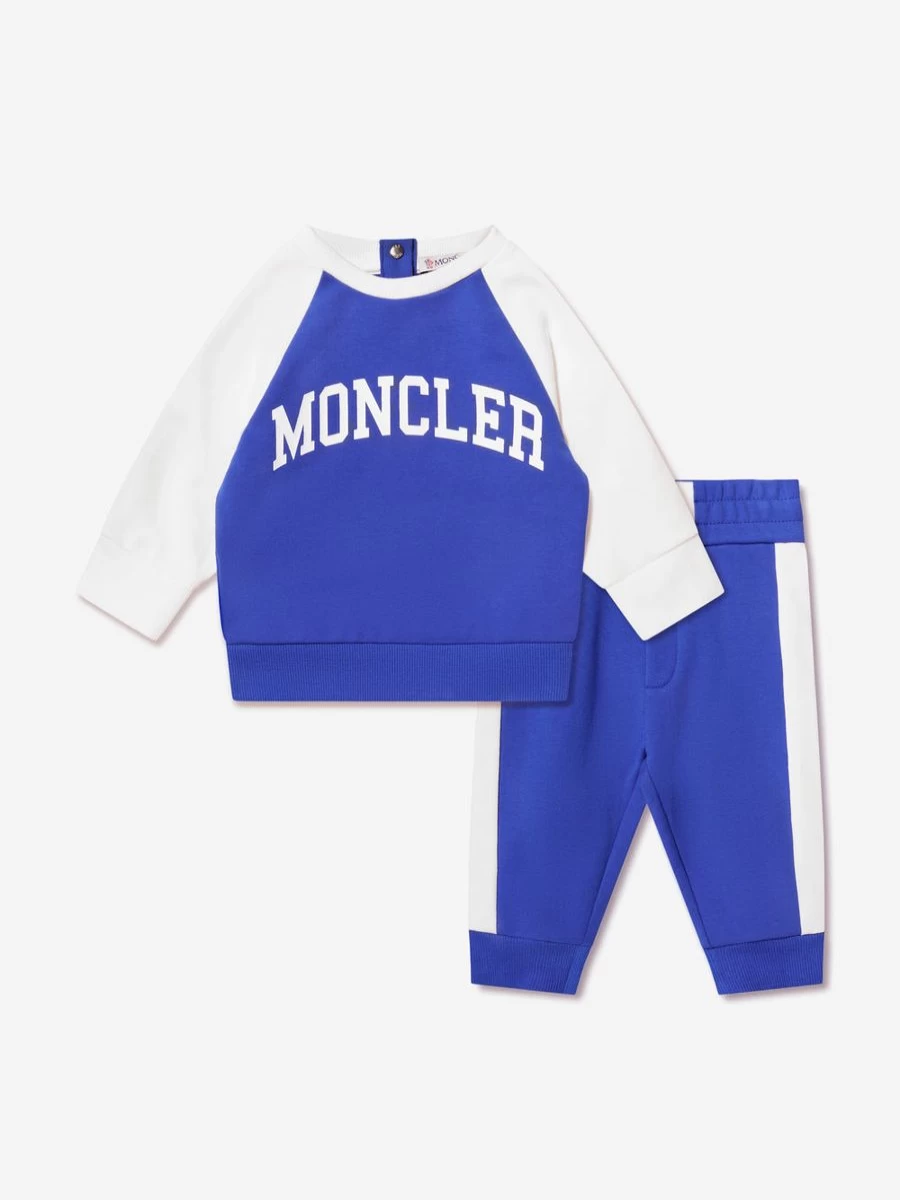 Moncler Enfant Boys Blue Logo Tracksuit - Stylish Kids Sportswear Outfit