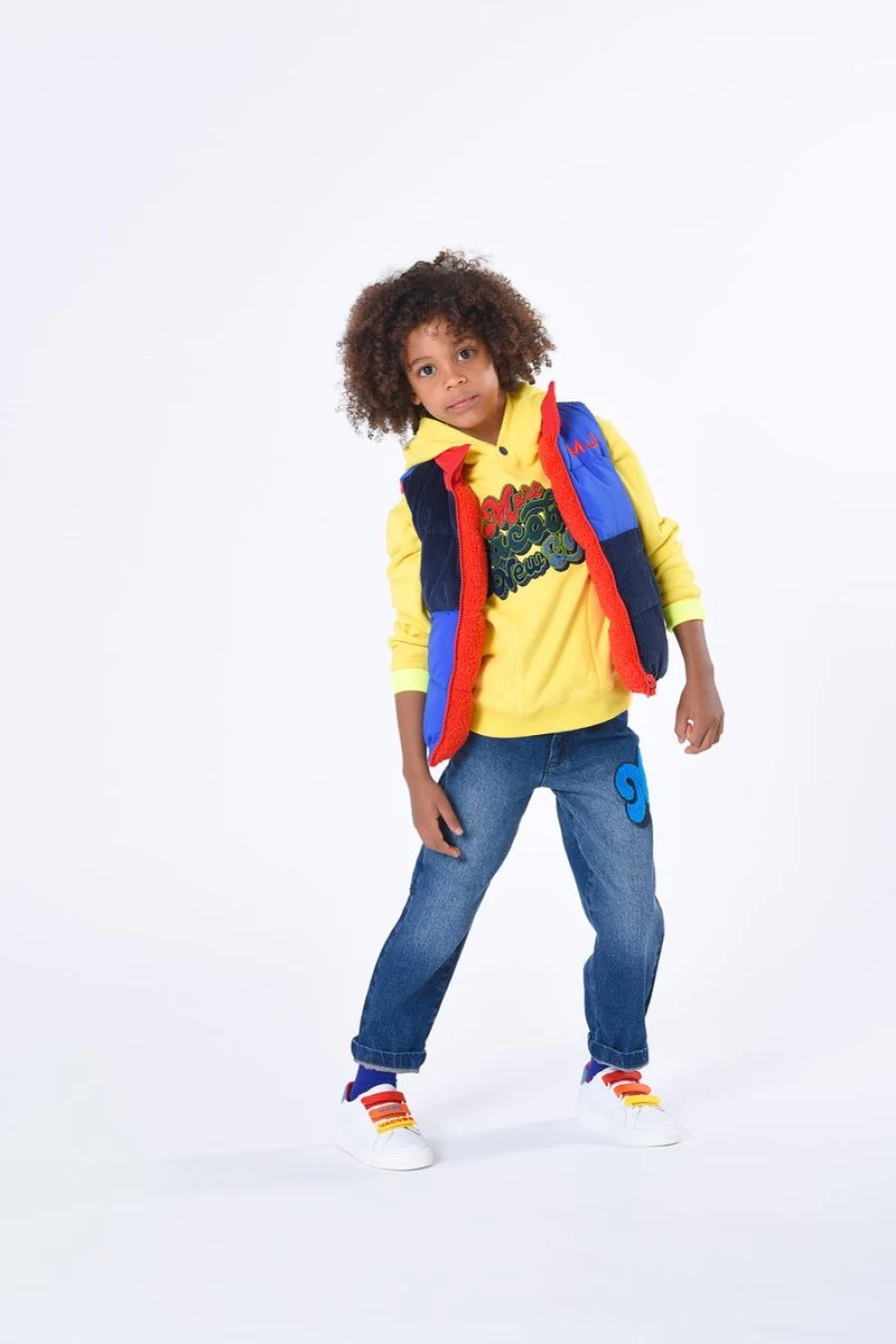 MARC JACOBS Boys' Reversible Blue Puffer Vest Gilet for Winter