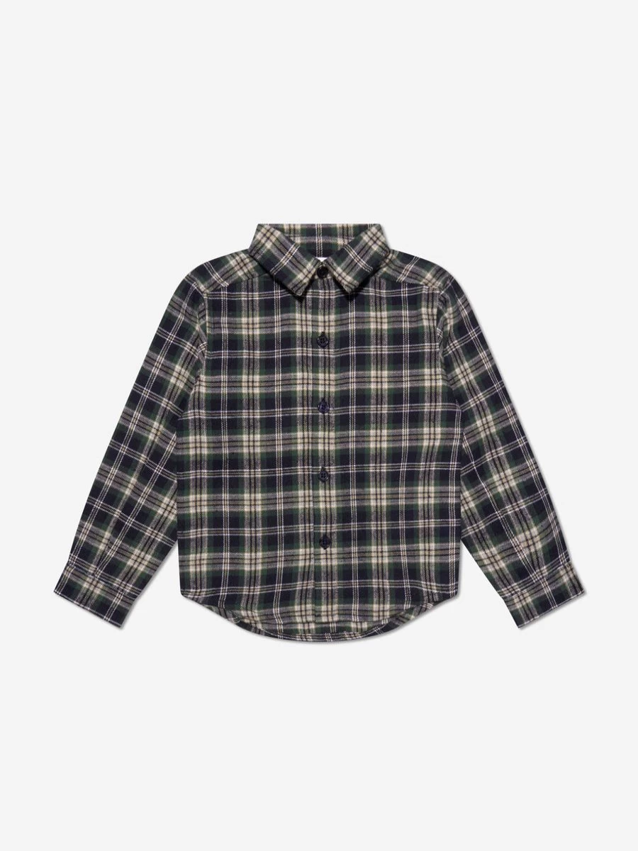 Rachel Riley Boys Navy Checkered Shirt - Classic Plaid Button-Up for Kids