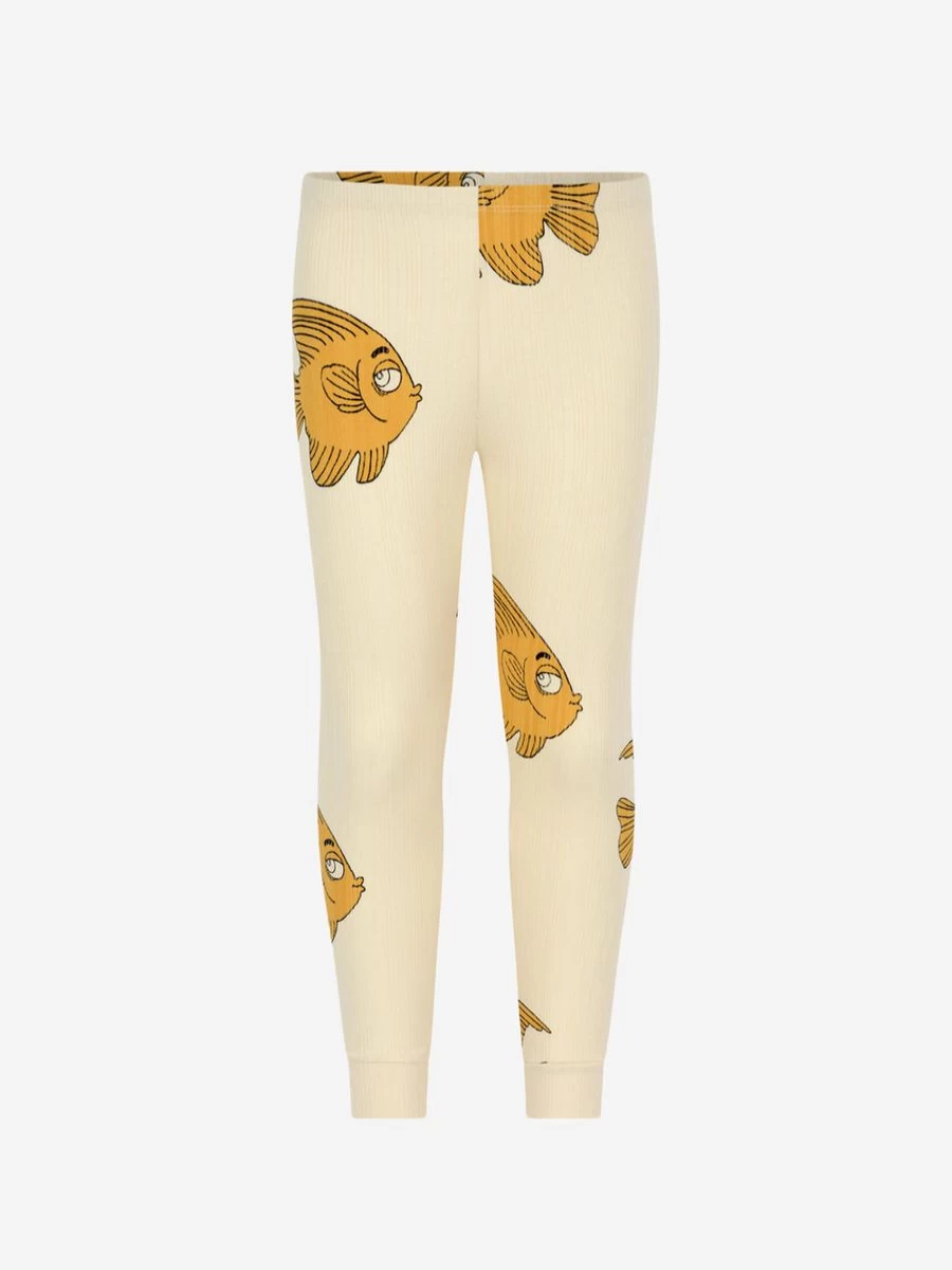 Mini Rodini Boys' Cotton Fish Print Leggings for Kids
