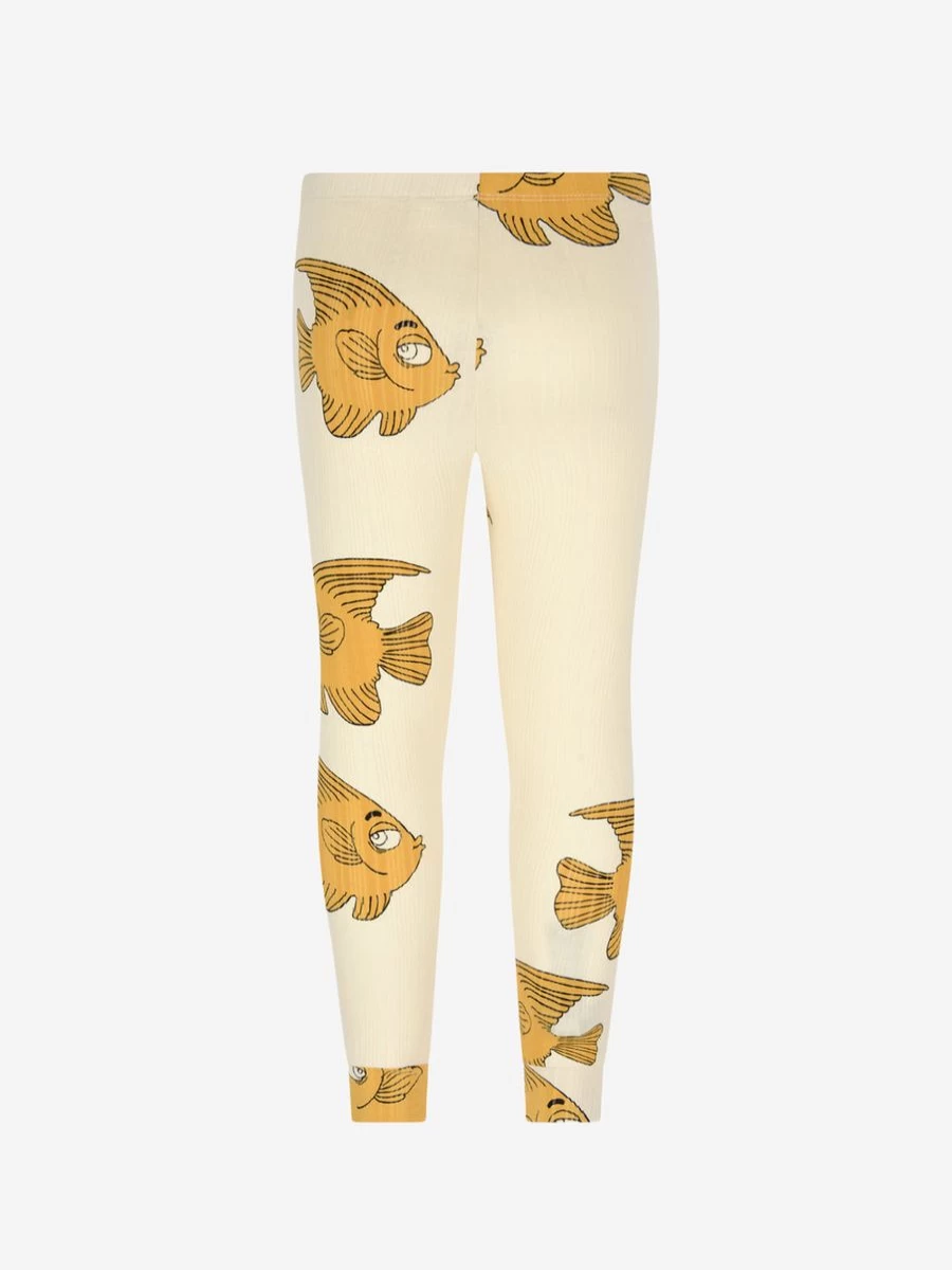 Mini Rodini Boys' Cotton Fish Print Leggings for Kids