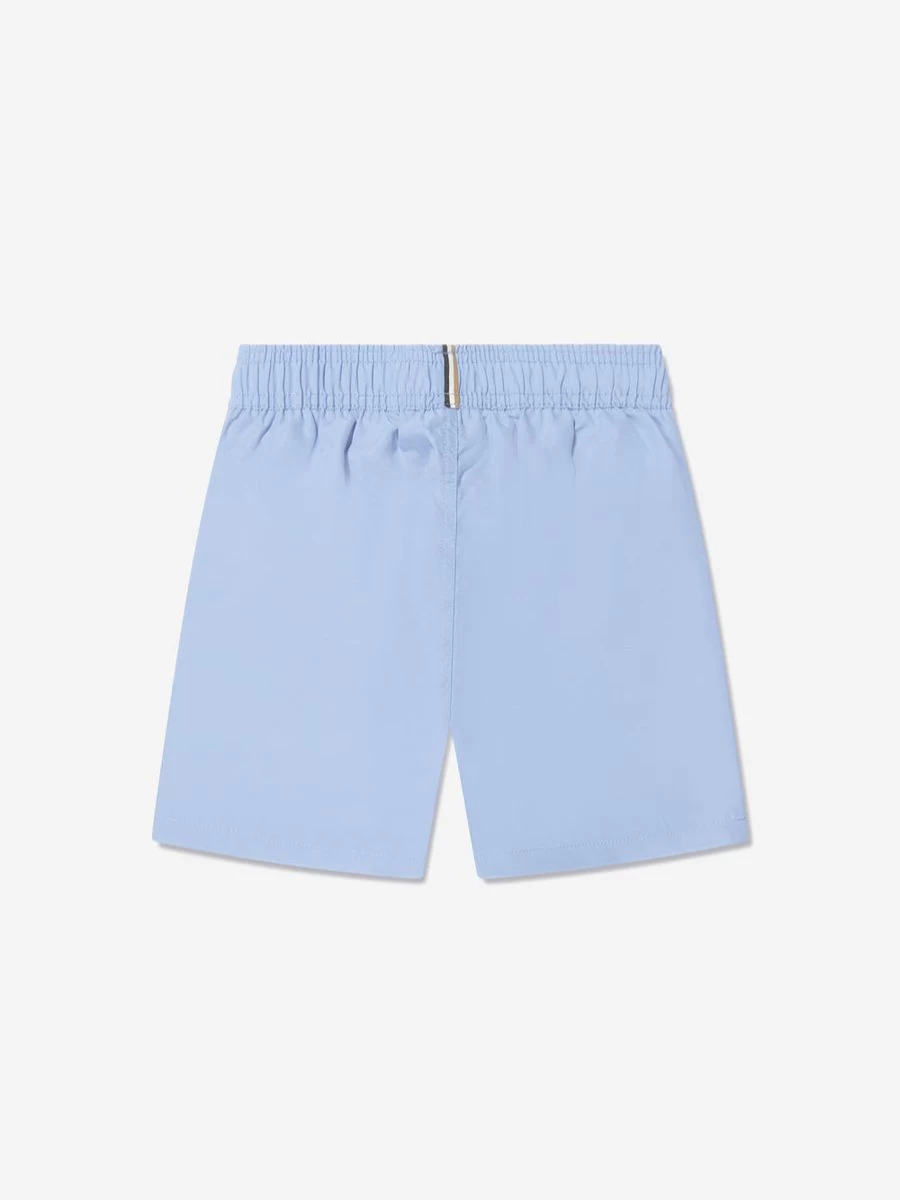 BOSS Boys' Blue Logo Swim Shorts for Active Summer Wear