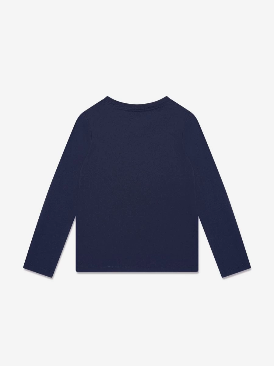 Ralph Lauren Kids Girls' Navy Blue Bear Print Long Sleeve T-Shirt