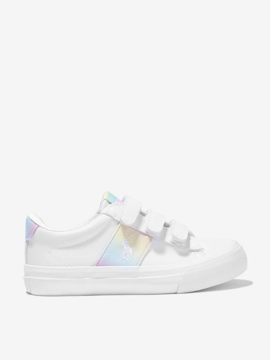 Ralph Lauren Kids Girls Rainbow Logo Sneakers - Colorful Athletic Trainers for Girls