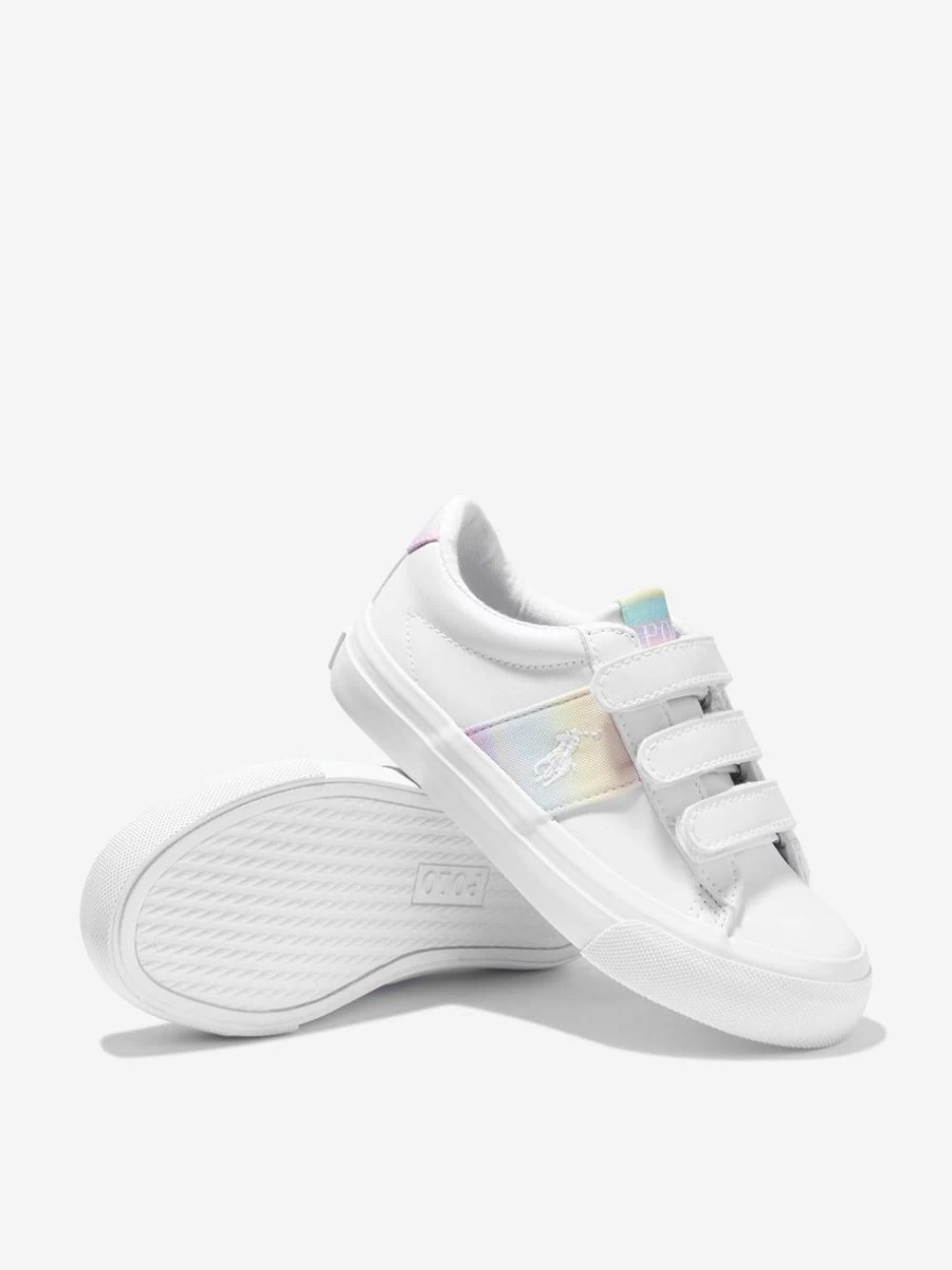 Ralph Lauren Kids Girls Rainbow Logo Sneakers - Colorful Athletic Trainers for Girls
