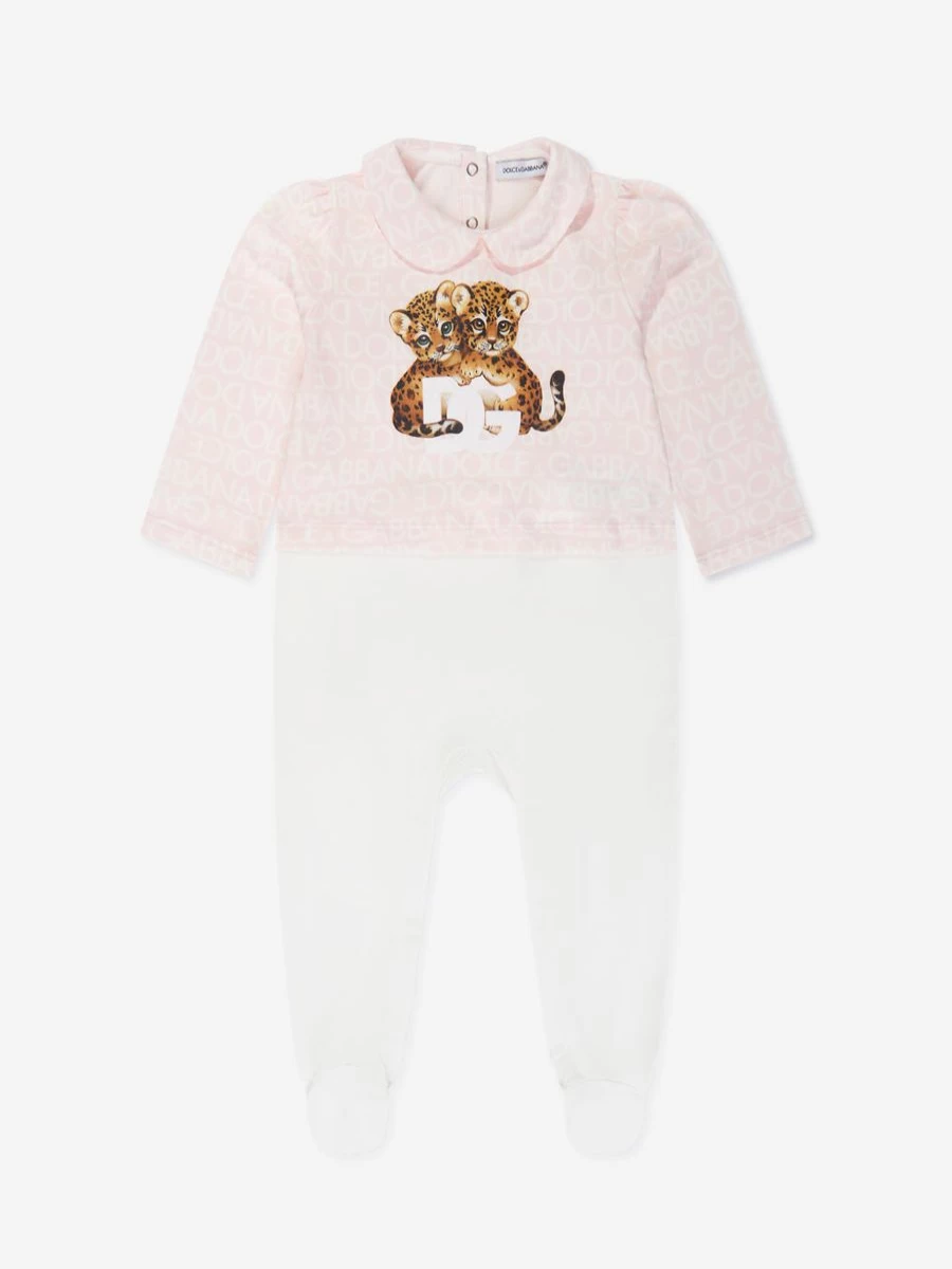 Dolce & Gabbana Kids Baby Girl Pink Leopard Print Babygrow Gift Set