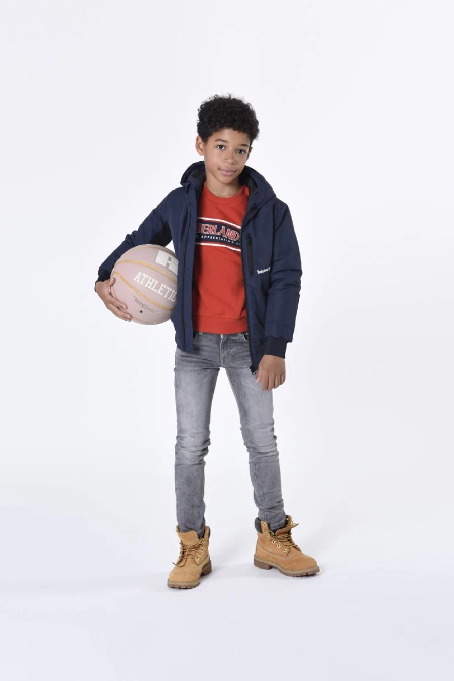 Timberland Boys Grey Slim Fit Jeans - Comfortable & Stylish Denim Pants for Kids