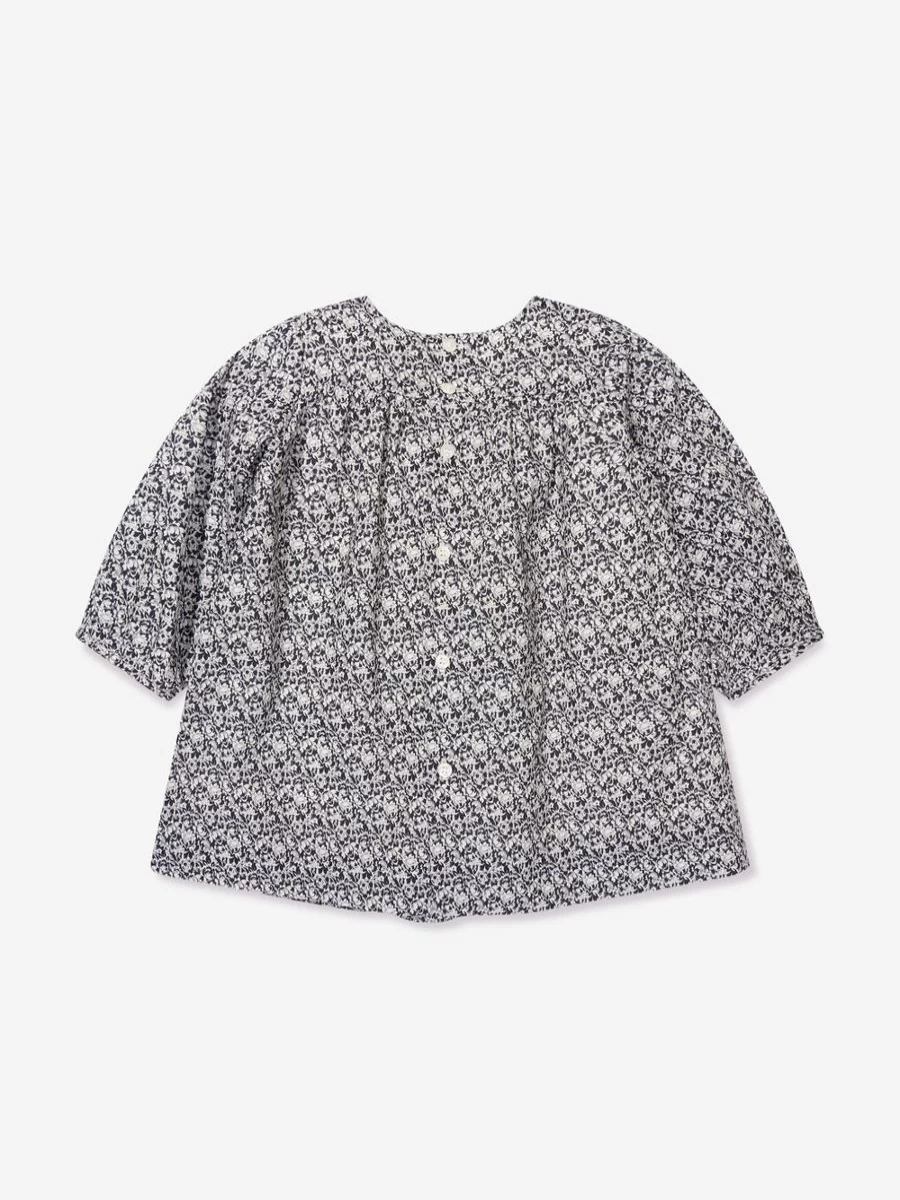 Bonpoint Baby Girls Blue Felicie Smocked Dress - Elegant & Comfortable
