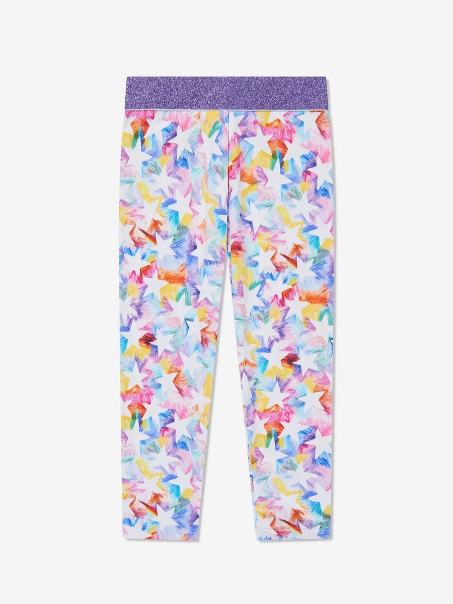 Stella McCartney Kids Girls Star Print Multicolored Leggings for Toddlers