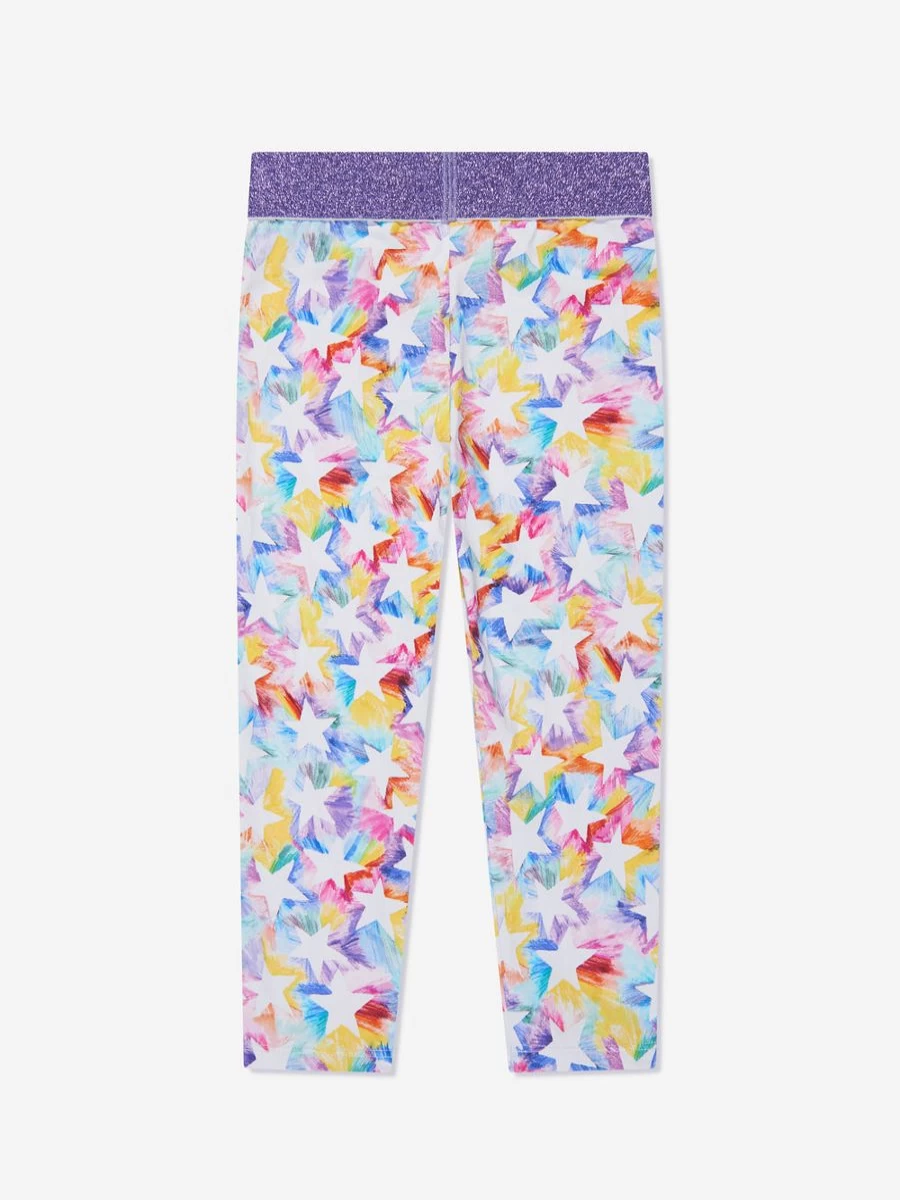 Stella McCartney Kids Girls Star Print Multicolored Leggings for Toddlers