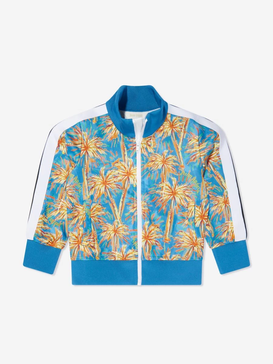 Palm Angels Boys Blue Track Jacket - Pa Palms Athletic Style Coat