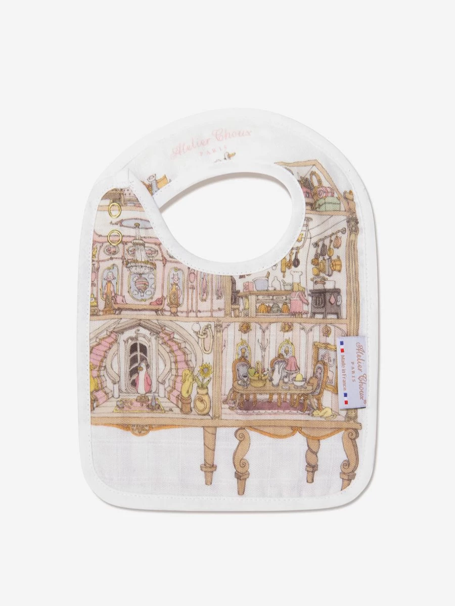 Atelier Choux Baby Dollhouse Small Bib - Organic Cotton Bib for Infants & Newborns