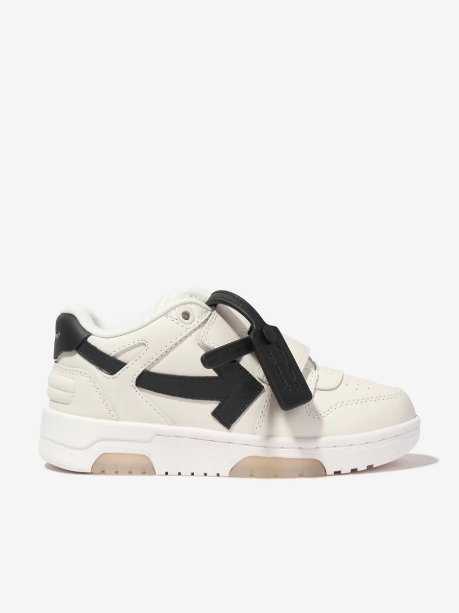 Off-White Boys' White Leather Trainers with Out Of Office Straps