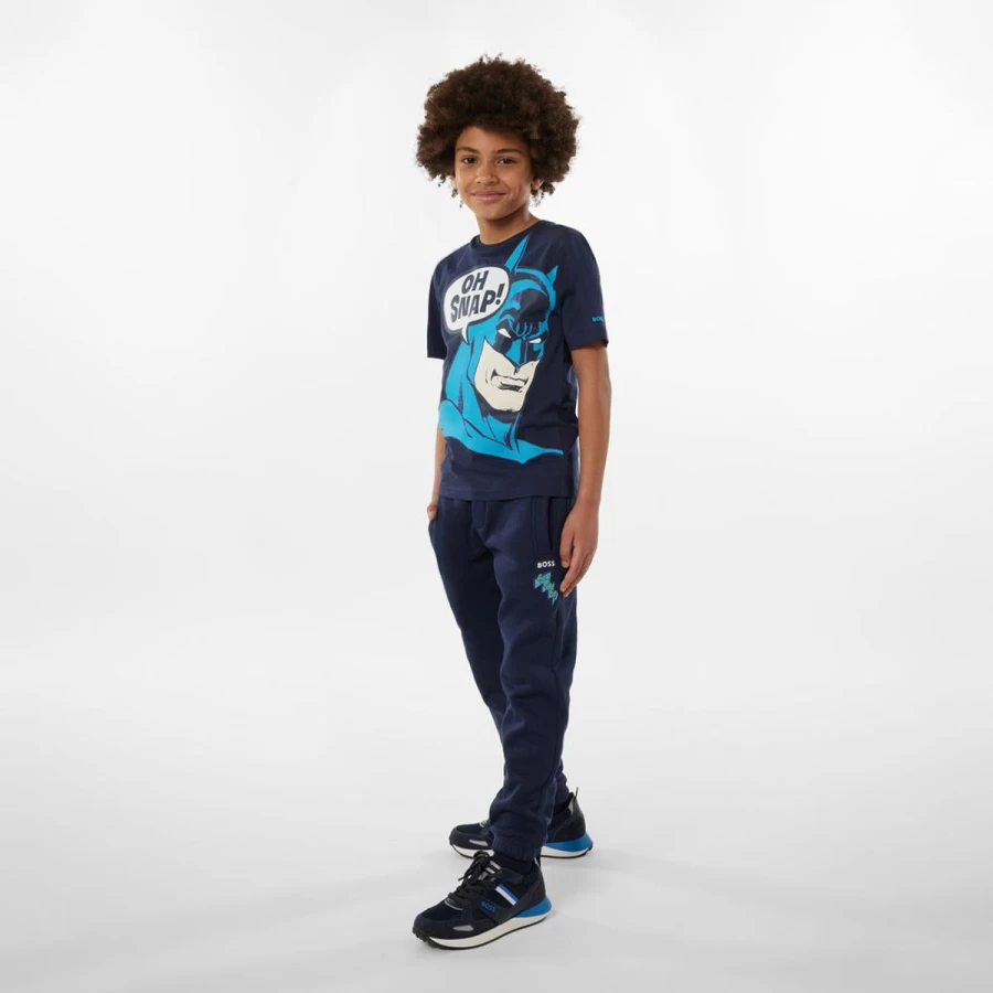 BOSS Boys Navy Logo Joggers - Comfortable Casual Pants for Kids
