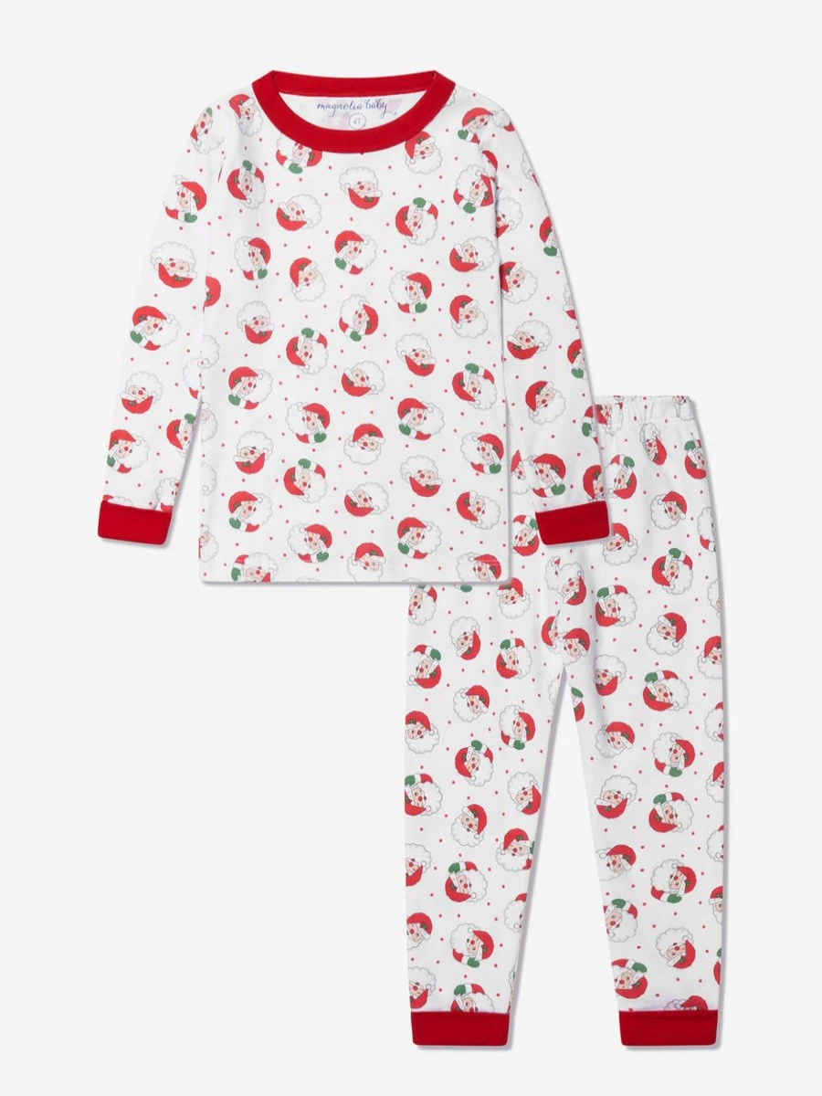 Magnolia Baby Boys' Red Santa Winking Christmas Long Pyjamas for Kids