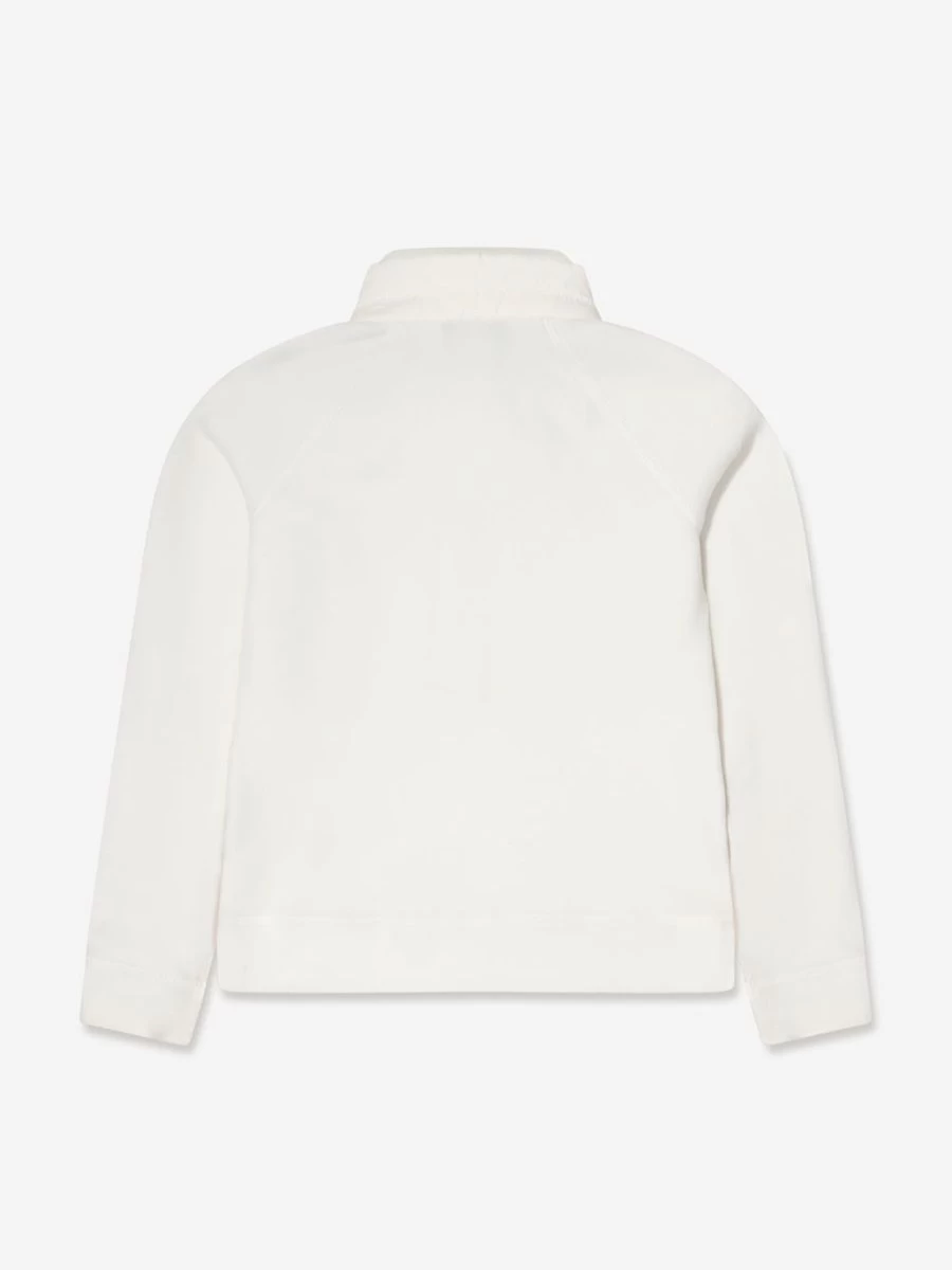 Moncler Enfant Teen Half Zip Ski Sweatshirt - White Winter Pullover for Youth