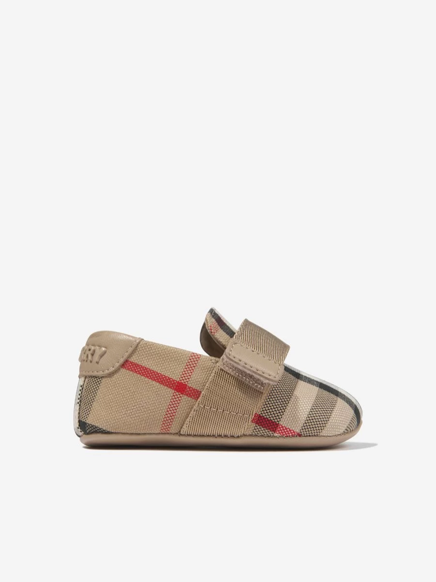 Burberry Kids Baby Pre-Walker Shoes in Classic Beige Check Pattern